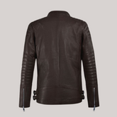 Shotgun Dark Brown Moto Leather Jacket
